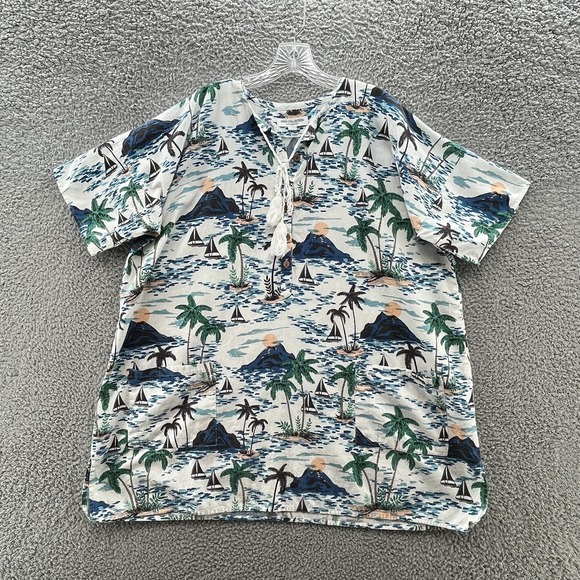 Emerson Fry Dresses & Skirts - Emerson Fry Dress Womens OS White Tropical India Collection Cotton Mini Coverup